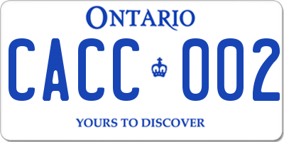 ON license plate CACC002