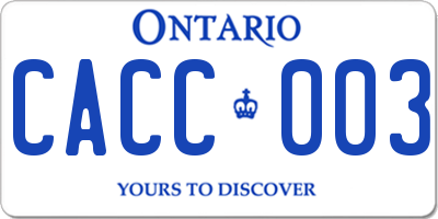 ON license plate CACC003