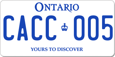 ON license plate CACC005