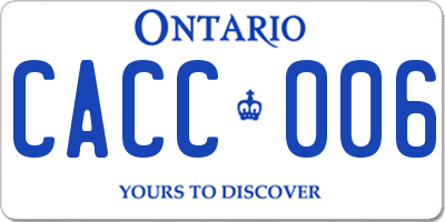 ON license plate CACC006