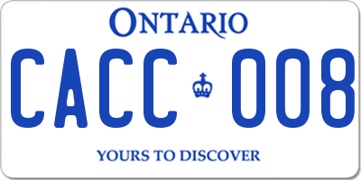 ON license plate CACC008