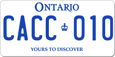 ON license plate CACC010