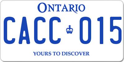 ON license plate CACC015