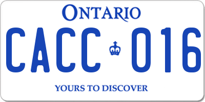 ON license plate CACC016