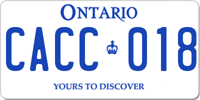 ON license plate CACC018