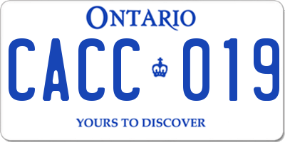 ON license plate CACC019