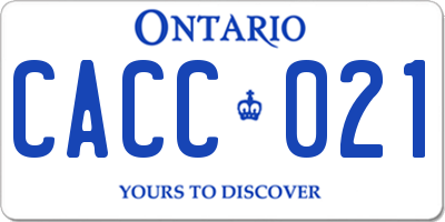 ON license plate CACC021