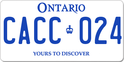 ON license plate CACC024