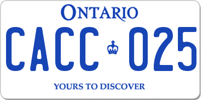 ON license plate CACC025