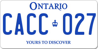 ON license plate CACC027