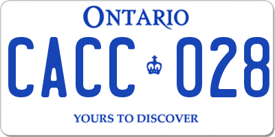 ON license plate CACC028