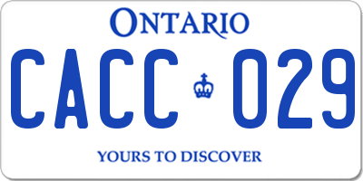 ON license plate CACC029