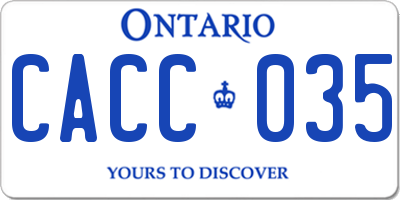 ON license plate CACC035