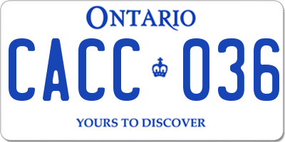 ON license plate CACC036