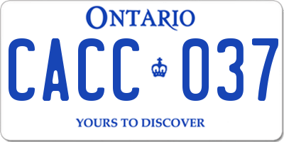 ON license plate CACC037