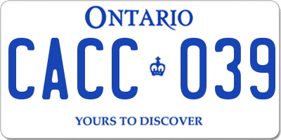 ON license plate CACC039