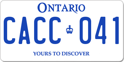 ON license plate CACC041