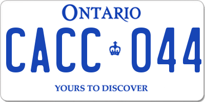 ON license plate CACC044