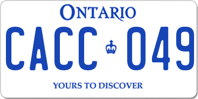 ON license plate CACC049