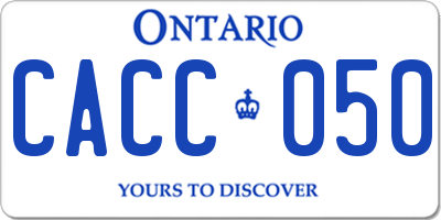 ON license plate CACC050