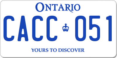 ON license plate CACC051