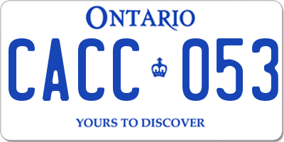 ON license plate CACC053