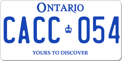 ON license plate CACC054