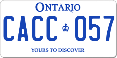 ON license plate CACC057