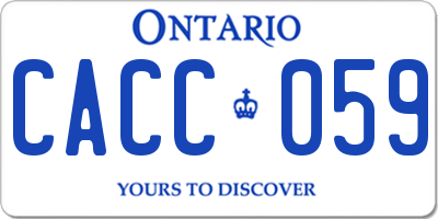 ON license plate CACC059