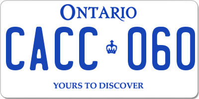 ON license plate CACC060