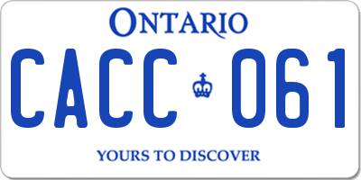 ON license plate CACC061