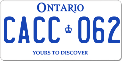 ON license plate CACC062