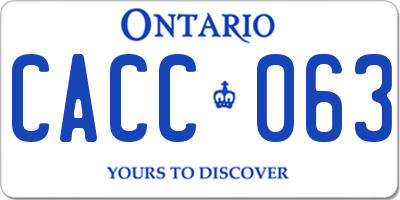 ON license plate CACC063