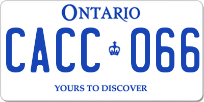 ON license plate CACC066