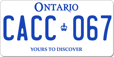 ON license plate CACC067