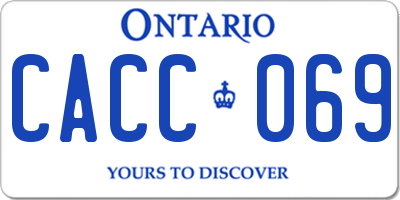 ON license plate CACC069