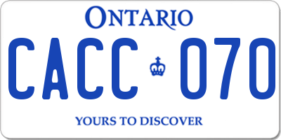 ON license plate CACC070