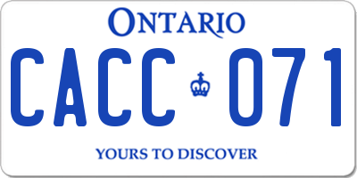 ON license plate CACC071