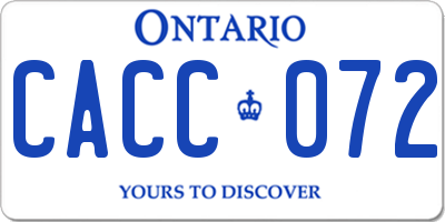 ON license plate CACC072