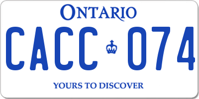 ON license plate CACC074