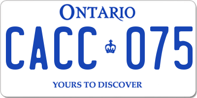 ON license plate CACC075