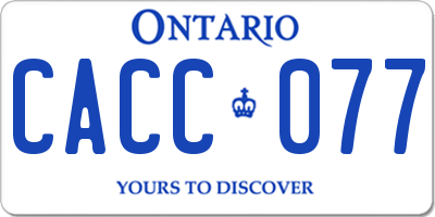 ON license plate CACC077