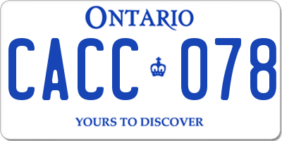 ON license plate CACC078