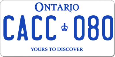 ON license plate CACC080