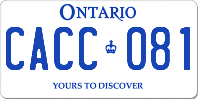 ON license plate CACC081