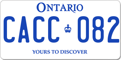 ON license plate CACC082