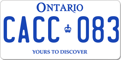 ON license plate CACC083