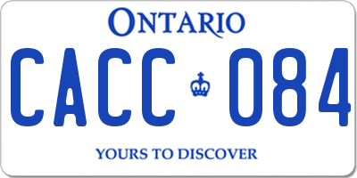 ON license plate CACC084