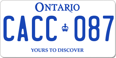 ON license plate CACC087