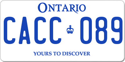 ON license plate CACC089